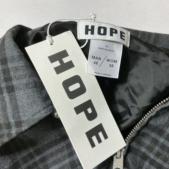 Hope Stockholm Gray & BlackTartan Plaid Fifty Five Jacket NWT Man 46 Woman 38 - Picture 6 of 8